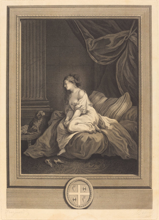 S'il m'etoit aussi fidele by Antoine Francois Dennel after Jean-Honoré Fragonard (French, active 1760/1815), 16X12"(A3)Poster Print