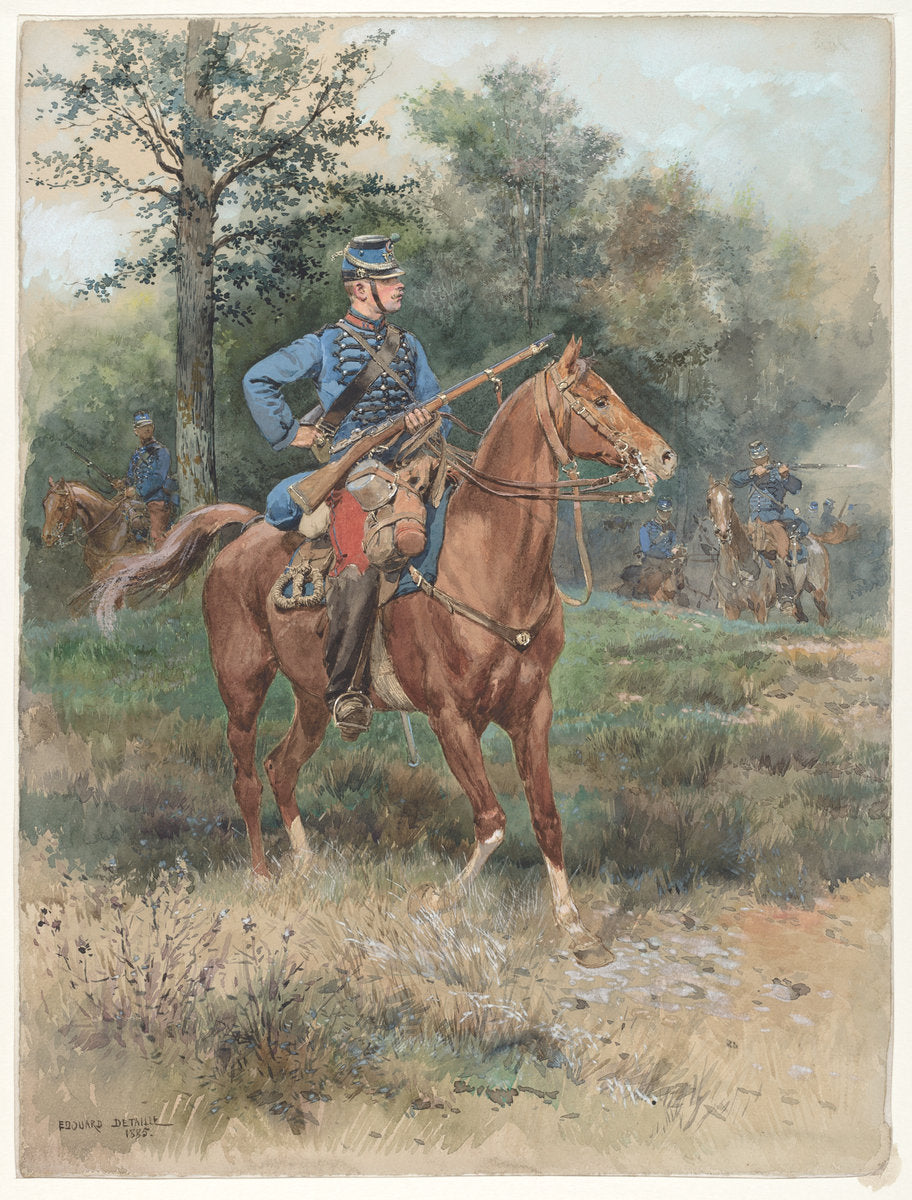 Chasseur à Cheval (Soldier on Horseback) by Edouard Detaille (French, 1848 - 1912), 16X12"(A3)Poster Print