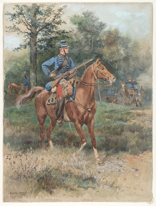 Chasseur à Cheval (Soldier on Horseback) by Edouard Detaille (French, 1848 - 1912), 16X12"(A3)Poster Print