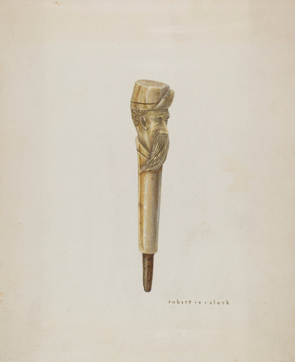 Cane Head or Handle by Robert Clark (American, active c. 1935), 16X12"(A3)Poster Print