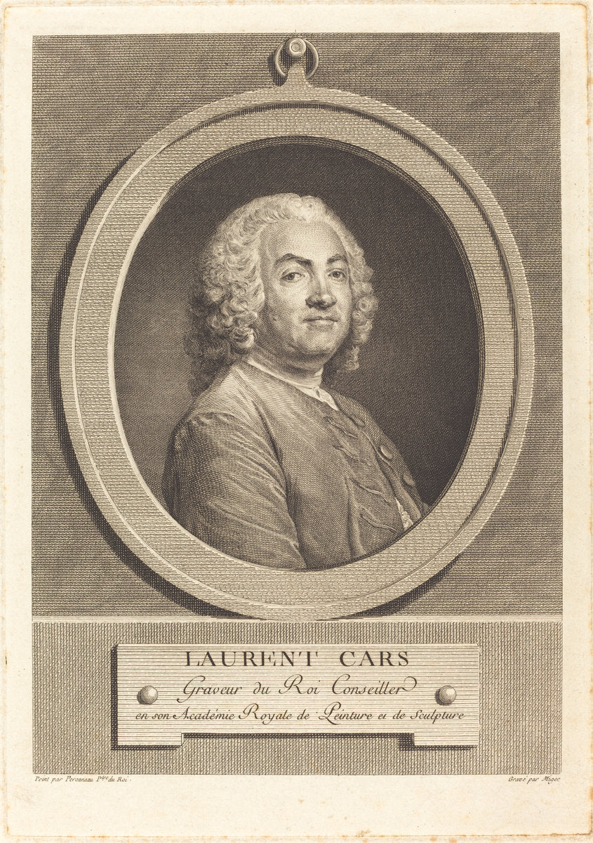 Laurent Cars by Simon Charles Miger after Jean-Baptiste Perronneau (French, 1736 - 1820), 16X12"(A3)Poster Print