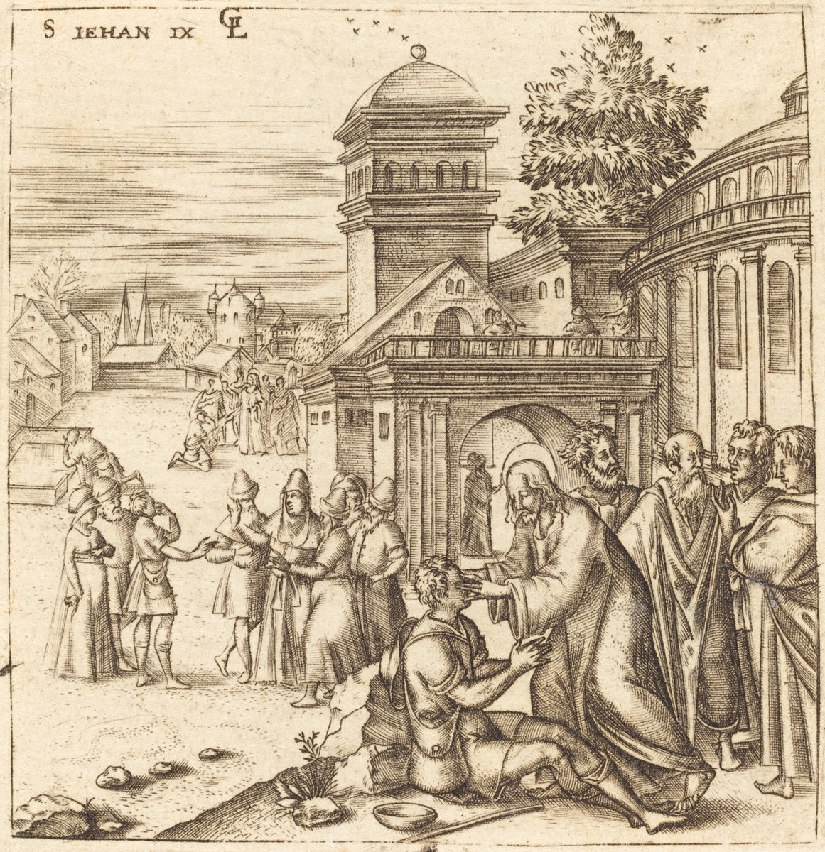 A Man Born Blind Receives Sight by Léonard Gaultier (French, 1561 - 1641), 16X12"(A3)Poster Print