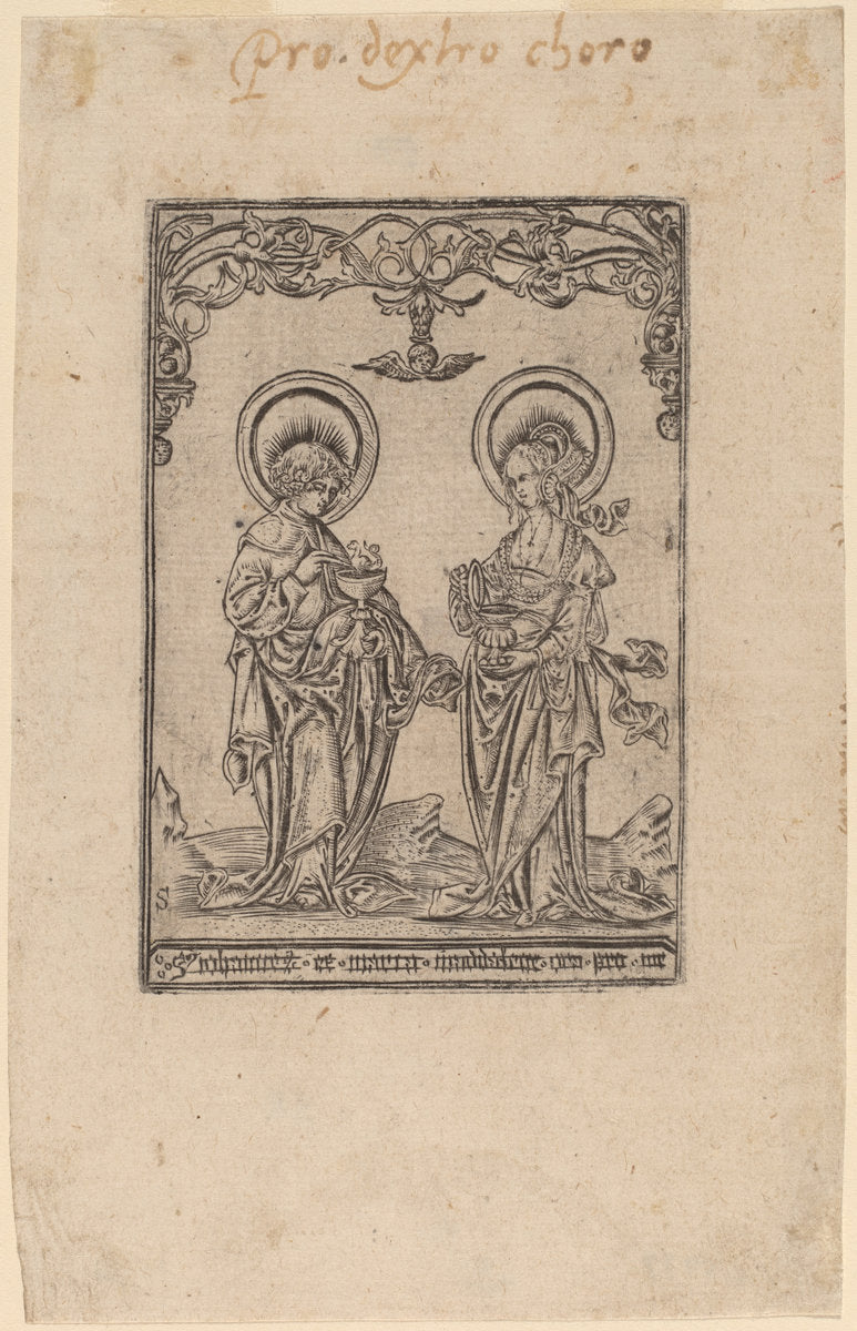 Saint Mary Magdalene and Saint John the Evangelist by Master S (Flemish, active 1505/1520), 16X12"(A3)Poster Print