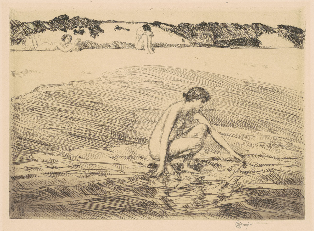 Hight Tide, Montauk by Childe Hassam (American, 1859 - 1935), 16X12"(A3)Poster Print