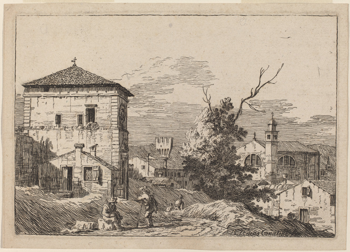 Landscape with a Dead Tree by Bernardo Bellotto (Italian, 1722 - 1780), 16X12"(A3)Poster Print