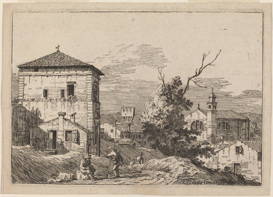 Landscape with a Dead Tree by Bernardo Bellotto (Italian, 1722 - 1780), 16X12"(A3)Poster Print