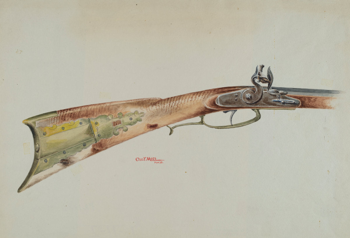 Rifle by Charles Moss (American, active c. 1935), 16X12"(A3)Poster Print