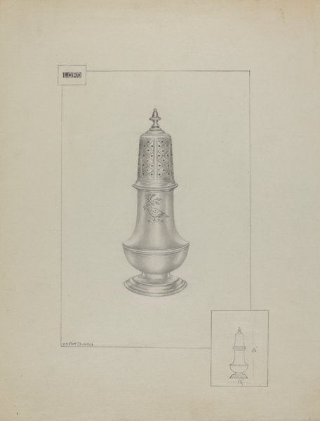 Silver Pepper Pot by Hester Duany (American, 1891 - 1964), 16X12"(A3)Poster Print