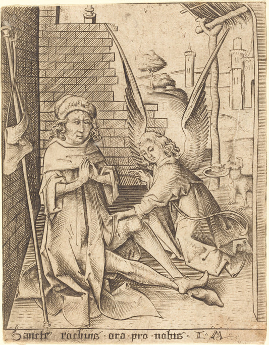 Saint Roch by Israhel van Meckenem (German, c. 1445 - 1503), 16X12"(A3)Poster Print