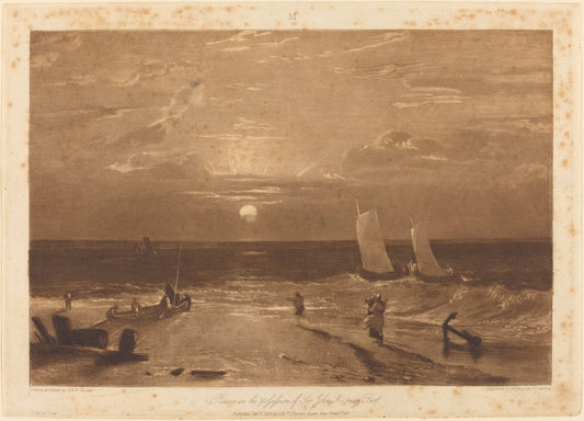 The Mildmay Sea-Piece by Joseph Mallord William Turner and W.T. Annis and  J.C. Easling (British, active early 19th century), 16X12"(A3)Poster Print