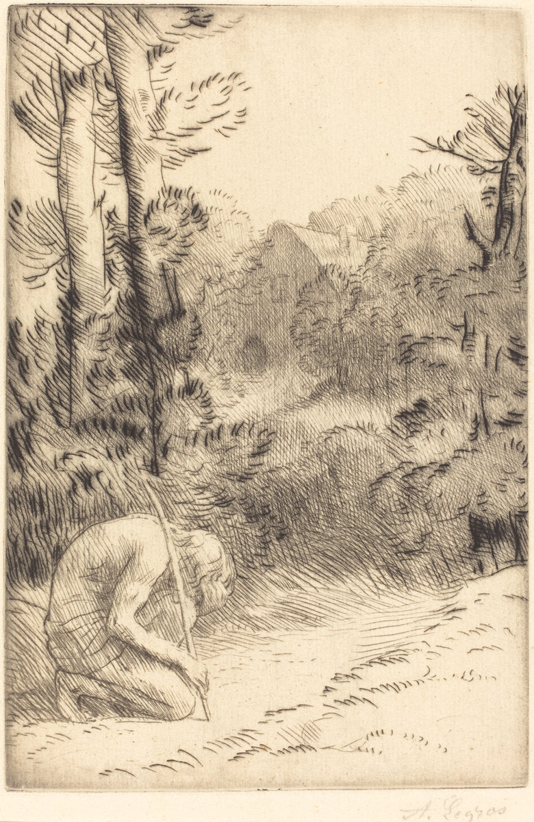 The Prodigal Son, 2nd plate (L'enfant prodigue) by Alphonse Legros (French, 1837 - 1911), 16X12"(A3)Poster Print