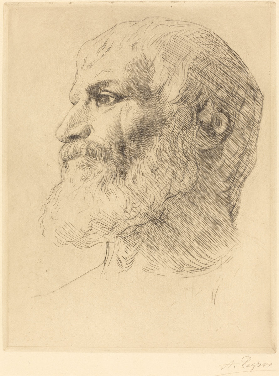 Head of Souliote (Tete de Souliote) by Alphonse Legros (French, 1837 - 1911), 16X12"(A3)Poster Print