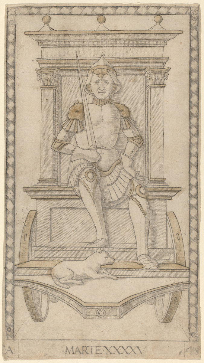 Marte (Mars) by Master of the E-Series Tarocchi (Italian, active c. 1465), 16X12"(A3)Poster Print