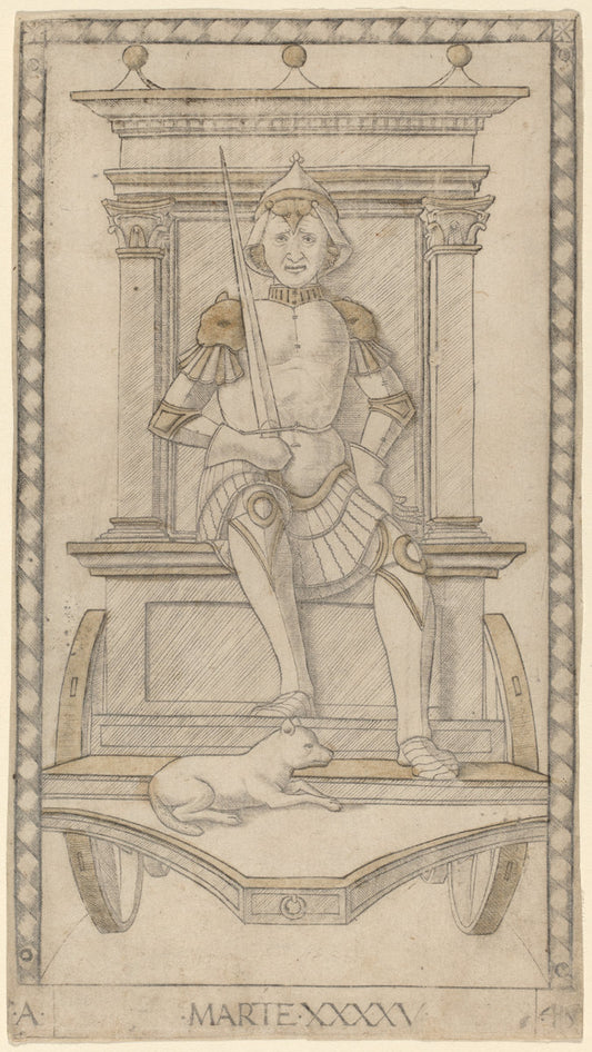 Marte (Mars) by Master of the E-Series Tarocchi (Italian, active c. 1465), 16X12"(A3)Poster Print