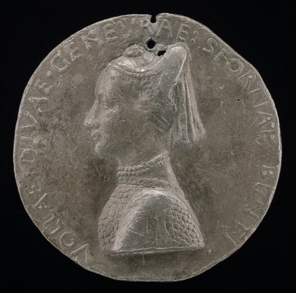 Ginevra Sforza, 1442-1507, Wife of GIovanni II Bentivoglio 1464 by Antonio Marescotti (Italian, active 1444/1462), 16X12"(A3)Poster Print