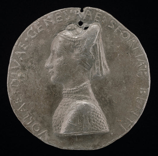 Ginevra Sforza, 1442-1507, Wife of GIovanni II Bentivoglio 1464 by Antonio Marescotti (Italian, active 1444/1462), 16X12"(A3)Poster Print
