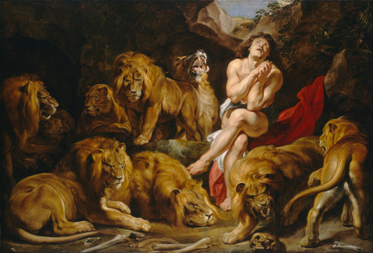 Daniel in the Lions' Den by Sir Peter Paul Rubens (Flemish, 1577 - 1640), 16X12"(A3)Poster Print