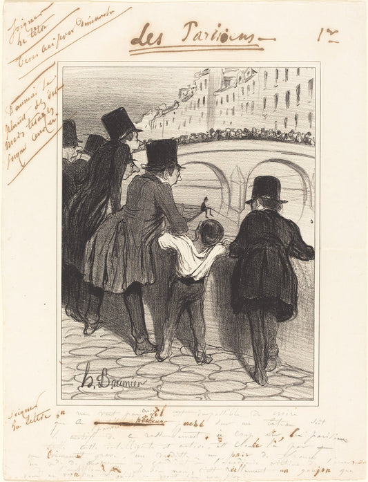Les Badauds by Honoré Daumier (French, 1808 - 1879), 16X12"(A3)Poster Print