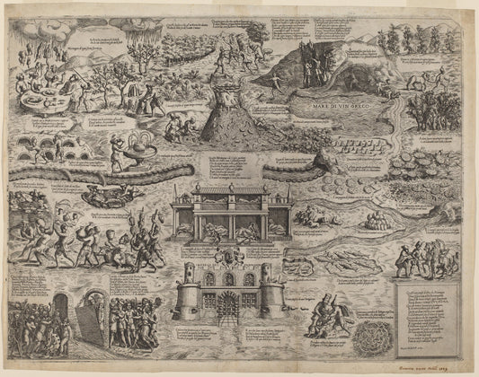 The Land of Cockaigne by Niccolò Nelli (Italian, c. 1533 - c. 1575), 16X12"(A3)Poster Print