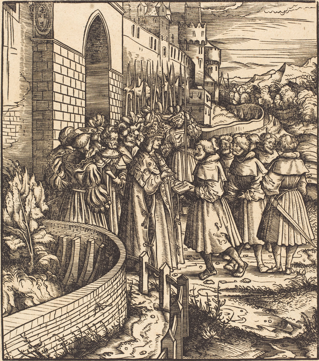 The Swiss Embassy against the Blue King by Hans Burgkmair I (German, 1473 - 1531), 16X12"(A3)Poster Print