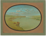 Mandan Village - A Distant View by George Catlin (American, 1796 - 1872), 16X12"(A3)Poster Print