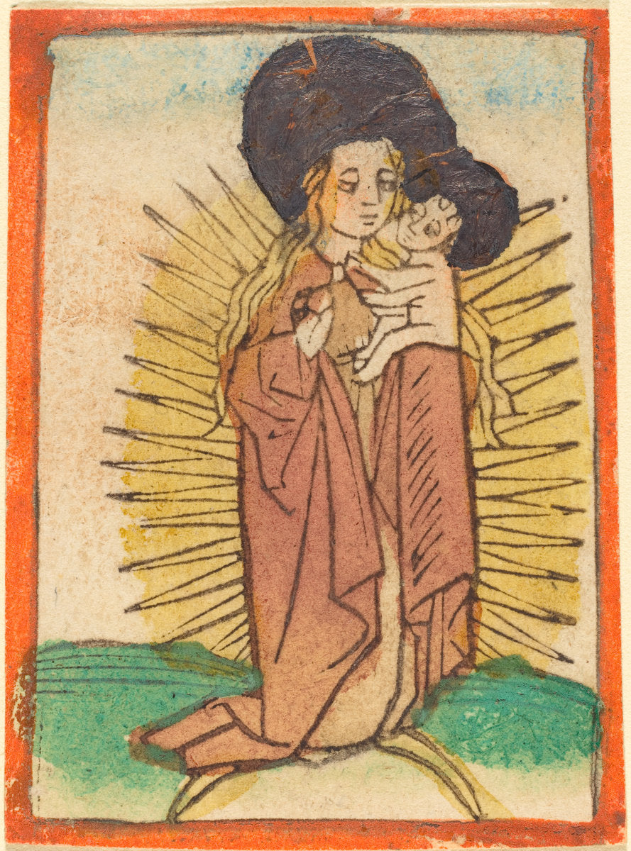 c. 1470 by German 15th Century (Madonna and Child in a Glory Standing on a Crescent Moon), 16X12"(A3)Poster Print