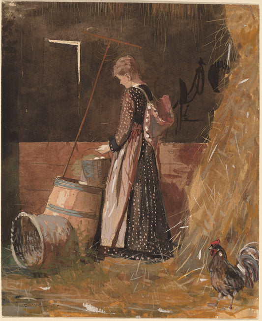 Fresh Eggs by Winslow Homer (American, 1836 - 1910), 16X12"(A3)Poster Print