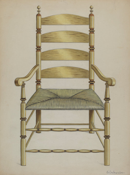 Armchair by Erwin Schwabe (American, active c. 1935), 16X12"(A3)Poster Print