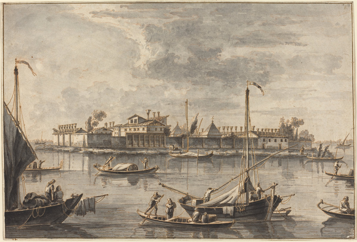 Isola del Lazaretto Nuovo by Francesco Tironi (Venetian, c. 1745 - 1797), 16X12"(A3)Poster Print