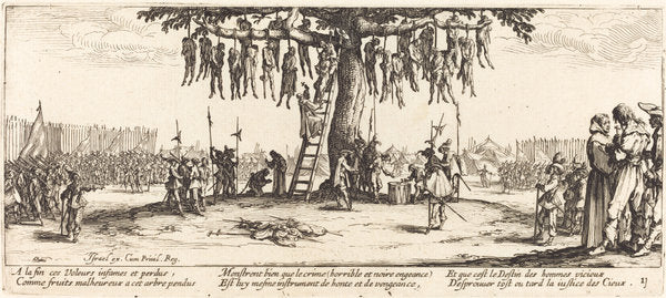 The Hanging by Jacques Callot (French, 1592 - 1635), 16X12"(A3)Poster Print