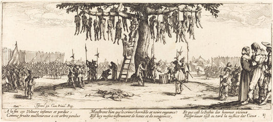 The Hanging by Jacques Callot (French, 1592 - 1635), 16X12"(A3)Poster Print