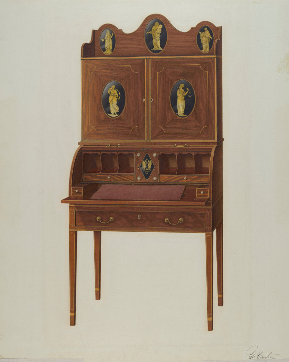 Cabinet Top Desk by Ferdinand Cartier (American, active c. 1935), 16X12"(A3)Poster Print