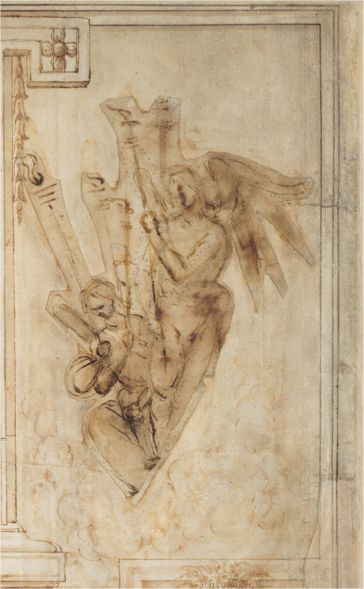 Two Angels Carrying Torches by Filippino Lippi (Florentine, 1457 - 1504), 16X12"(A3)Poster Print