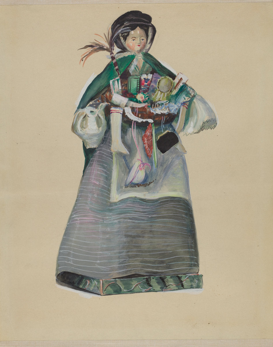 Peddler Doll by Mina Lowry (American, 1894 - 1942), 16X12"(A3)Poster Print