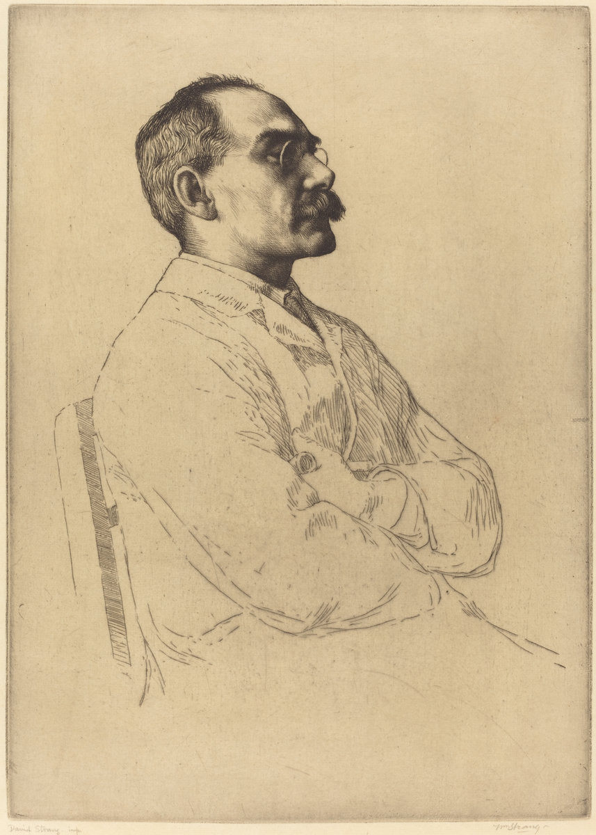 Rudyard Kipling by William Strang (Scottish, 1859 - 1921), 16X12"(A3)Poster Print