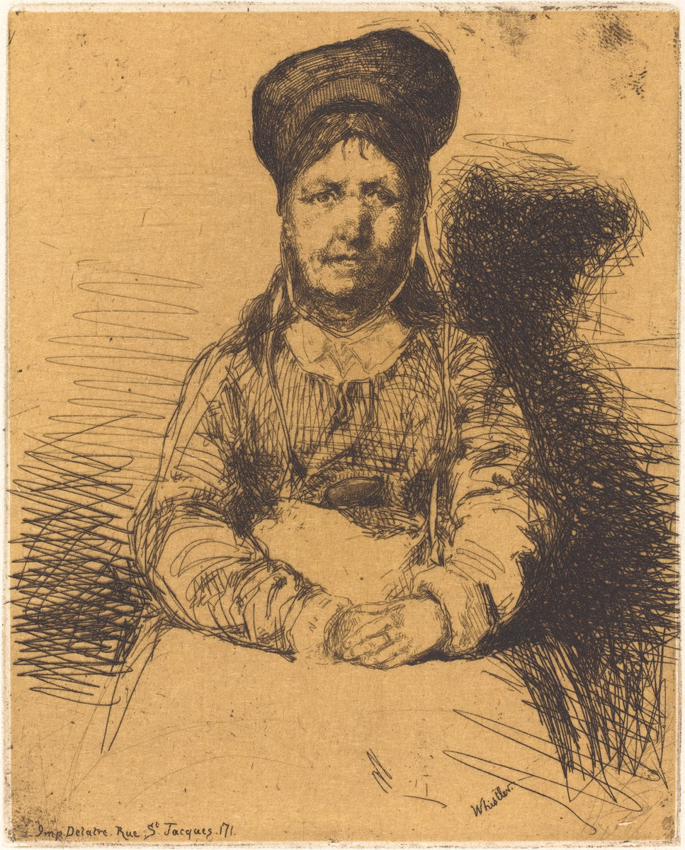 La Retameuse by James McNeill Whistler (American, 1834 - 1903), 16X12"(A3)Poster Print