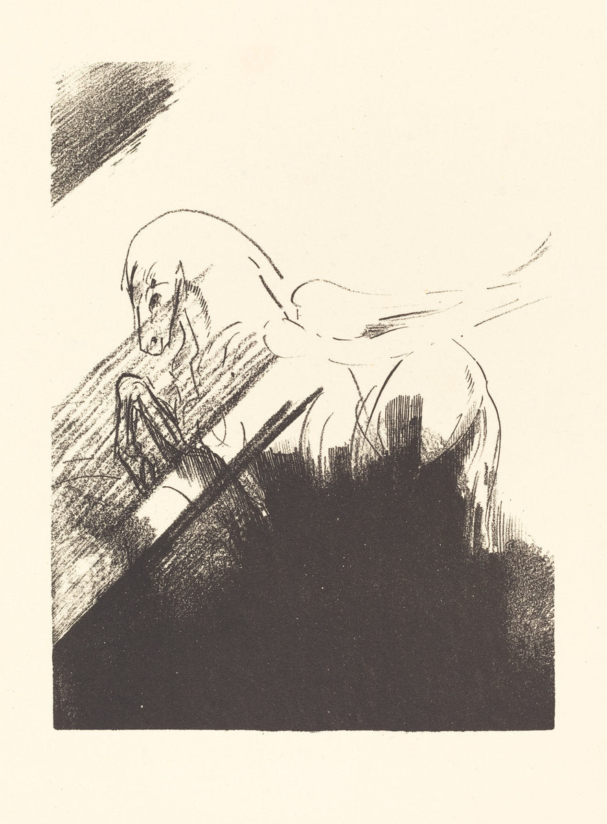Cheval aile (Winged Horse) by Odilon Redon (French, 1840 - 1916), 16X12"(A3)Poster Print