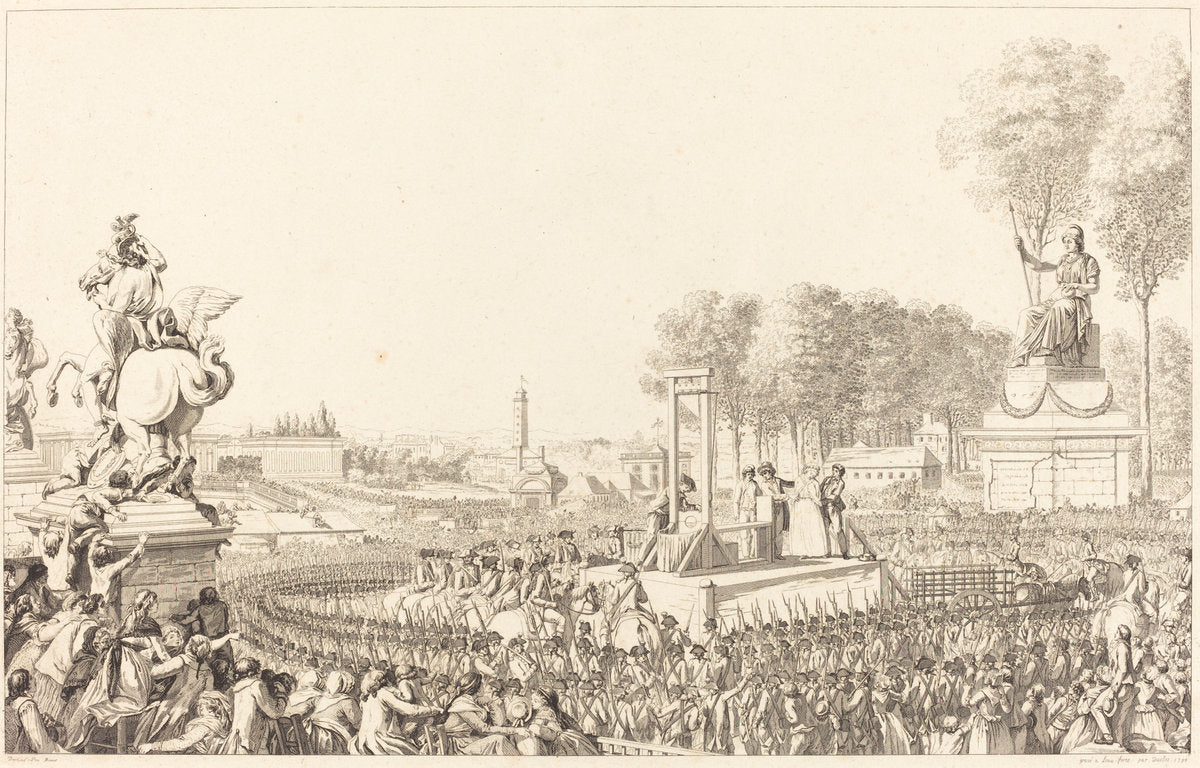 Journee du 16 octobre 1793, la morte de Marie-Antoinette by Antoine-Jean Duclos after Charles Monnet (French, 1742 - 1795), 16X12"(A3)Poster Print