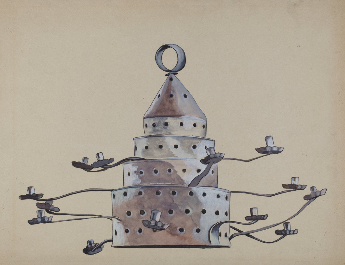 Tin Candelabra by E. Boyd (American, active c. 1935), 16X12"(A3)Poster Print