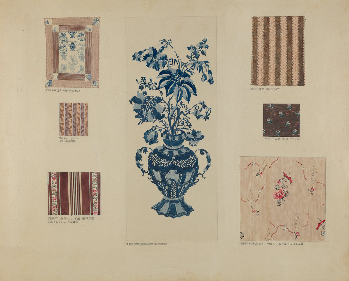 Patchwork Quilt by Millia Davenport (American, active c. 1935), 16X12"(A3)Poster Print