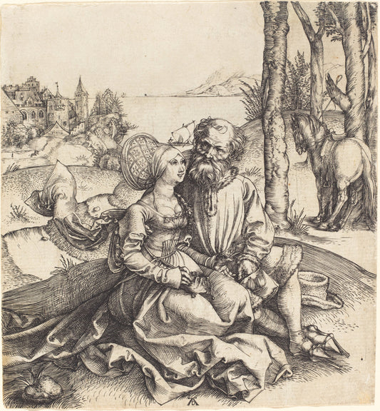 The Ill-Assorted Couple by Albrecht Dürer (German, 1471 - 1528), 16X12"(A3)Poster Print