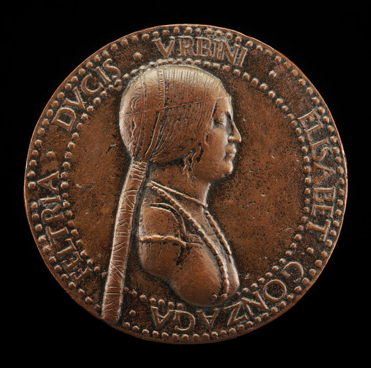 Elisabetta Gonzaga, died 1526, Duchess of Urbino, Wife of Guidobaldo I 1489 [obverse] by Adriano Fiorentino (Florentine, c. 1450/1460 - 1499), 16X12"(A3)Poster Print