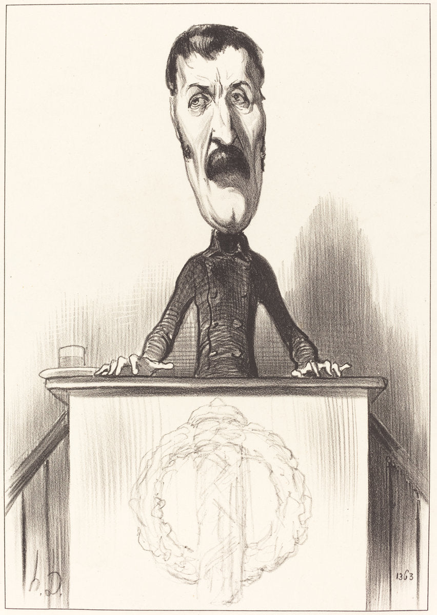 Jules Bastide by Honoré Daumier (French, 1808 - 1879), 16X12"(A3)Poster Print