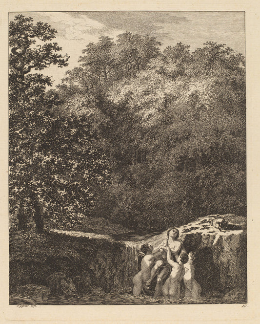 Hylas and the Nymphs by Salomon Gessner (Swiss, 1730 - 1788), 16X12"(A3)Poster Print