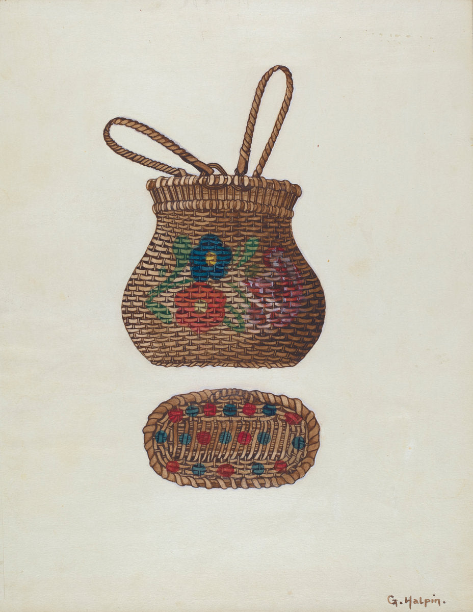 Miniature Basket by Grace Halpin (American, active c. 1935), 16X12"(A3)Poster Print