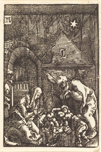 The Nativity by Albrecht Altdorfer (German, 1480 or before - 1538), 16X12"(A3)Poster Print