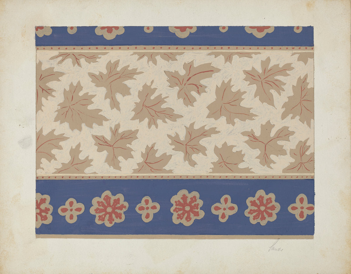 1935/1942 by American 20th Century (Wall Paper Design), 16X12"(A3)Poster Print