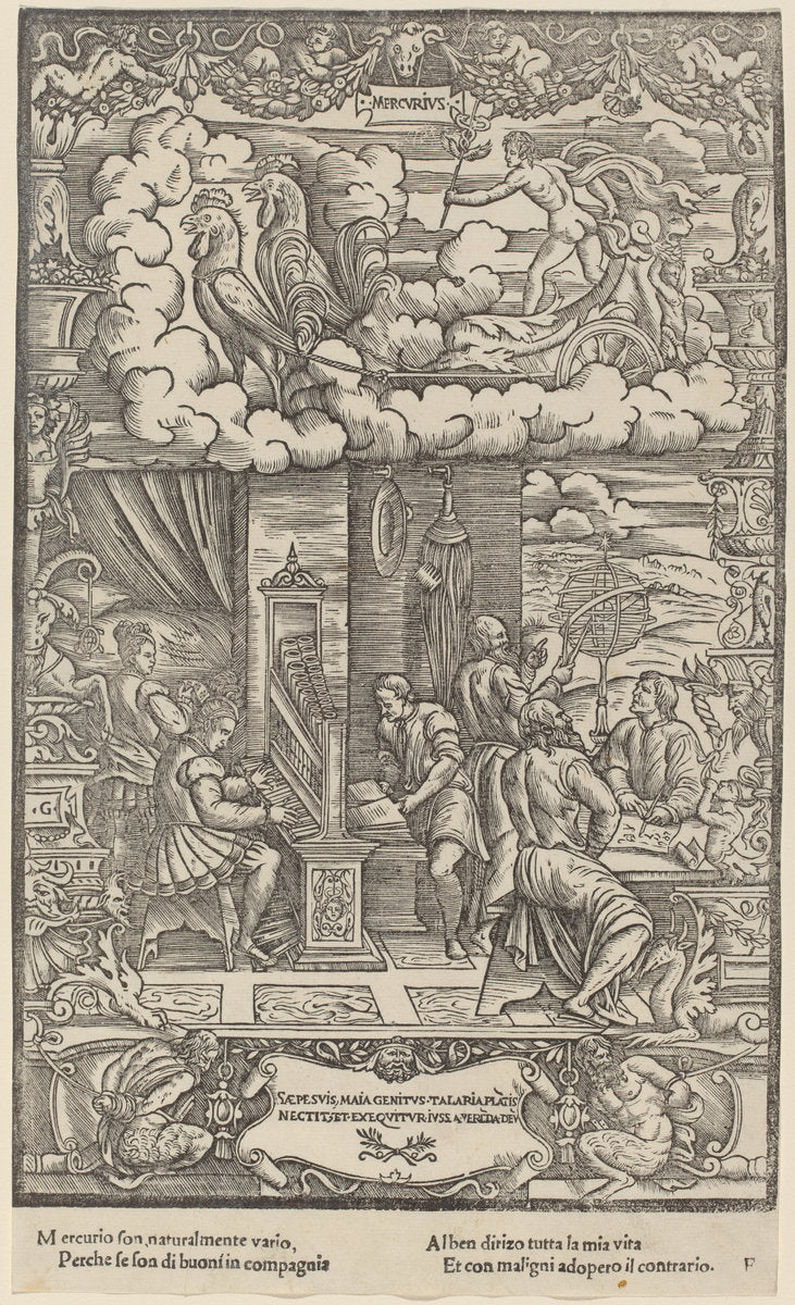 Mercury by Gabriele Giolito de' Ferrara (Italian, active 1536/1578), 16X12"(A3)Poster Print