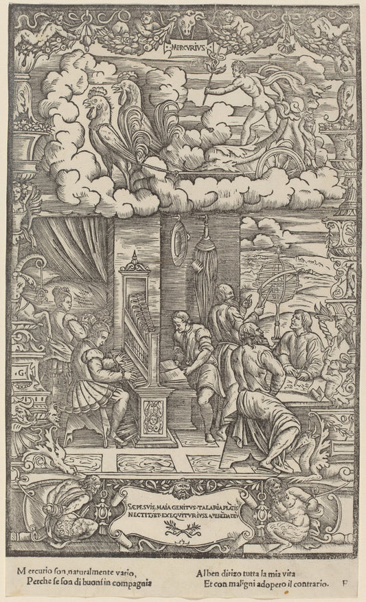 Mercury by Gabriele Giolito de' Ferrara (Italian, active 1536/1578), 16X12"(A3)Poster Print