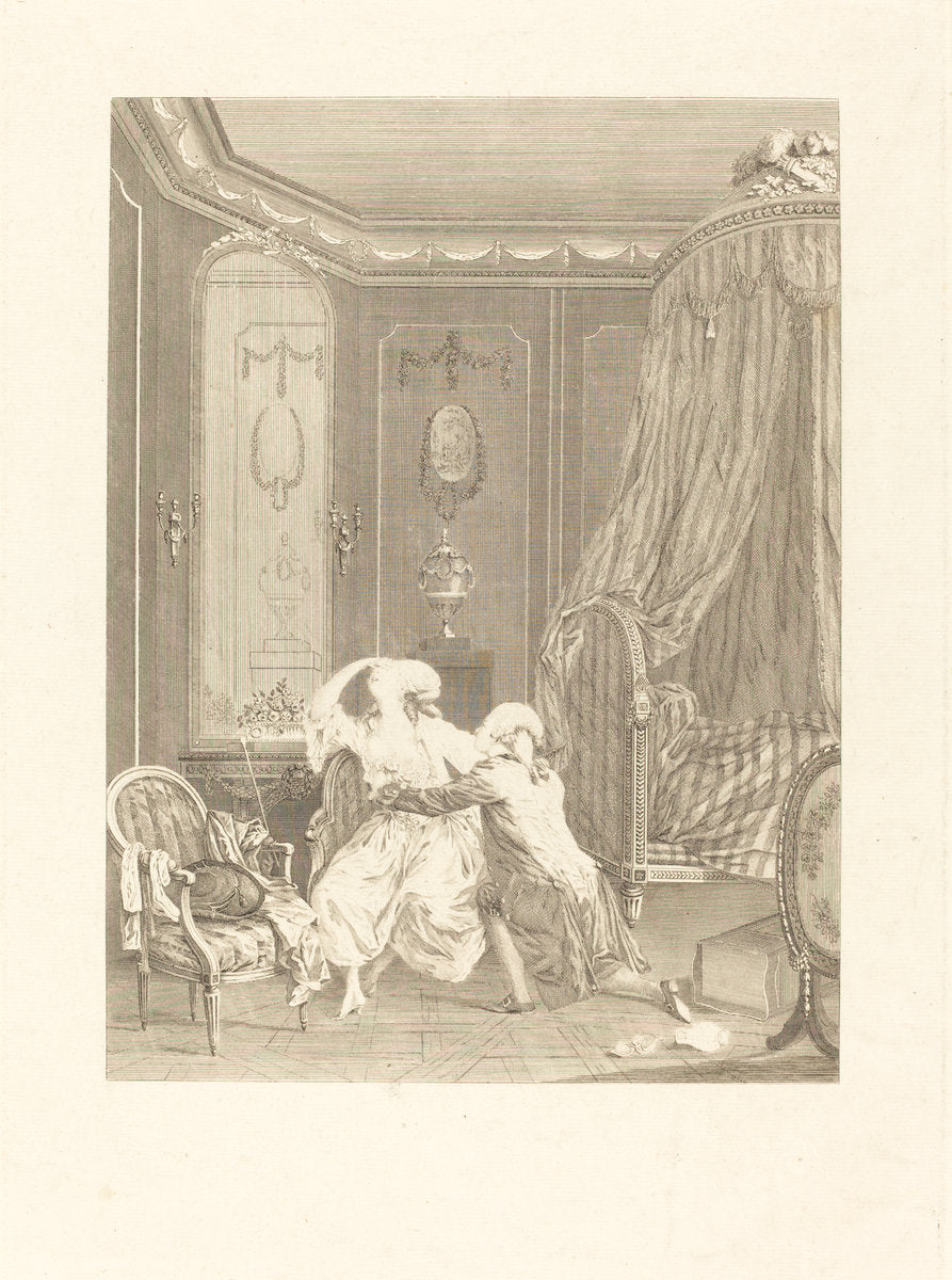 Le repentir tardif by Gerard Rene Le Vilain after Nicolas Lavreince (French, c. 1740 - 1812 or 1836), 16X12"(A3)Poster Print